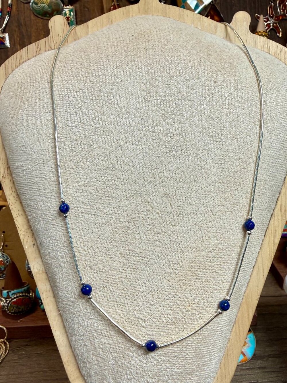 Lapis Lazuli liquid silver necklace